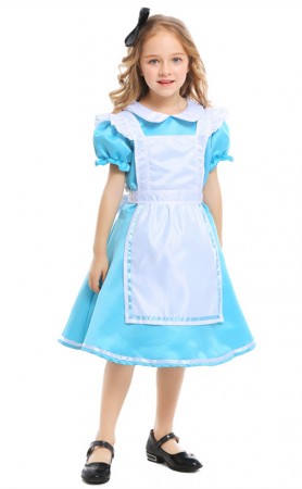 Halloween Alice In Wonderland Kids Maid Costumes