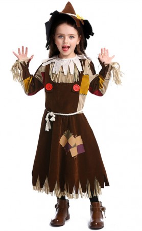 Halloween Children Cosplay Wizard Of Oz Cute Scarecrow Role-Playing Suit