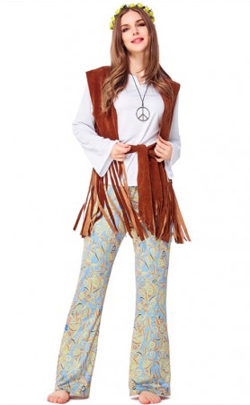 Retro Hawaiian Style Women Hip Hop Singer Performance Costume