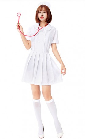 Halloween Classic White Suit Sexy Nurse Costume