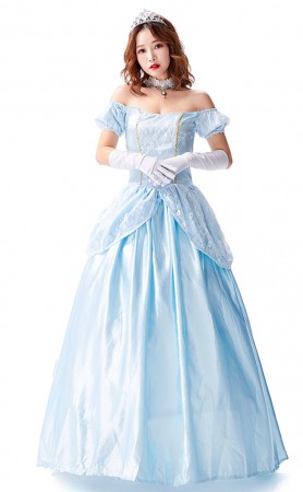 Halloween Party One-Shoulder Sky Blue Dress