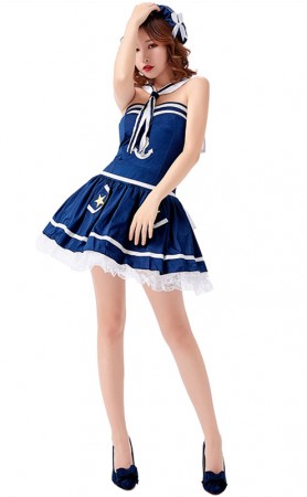 Halloween Ladies Sexy Blue Sailor Costume