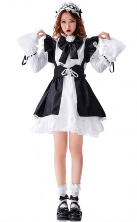 Halloween Loli Maid Black And White Lolita Costume