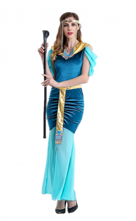 Blue Womens Egypt Goddess Halloween Costume