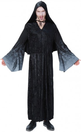 Halloween Cosplay Black Skeleton Wizard Costume