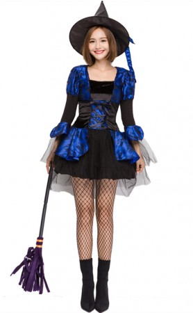 Halloween Blue Lace Witch Skirt