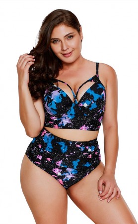 Sexy Starry Sky Print Two-Piece Bikini Swimsuit