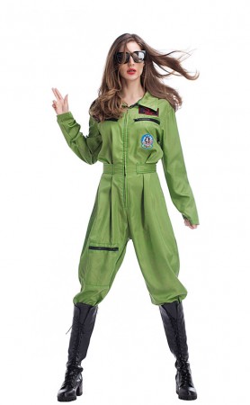 Halloween Costume Female Pilot Uniform