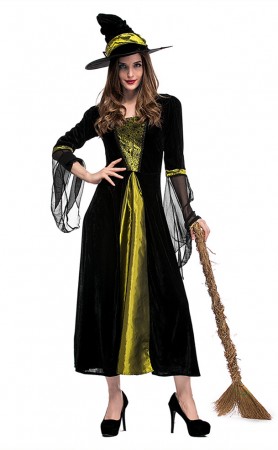 Halloween Black Spider Witch Costumes