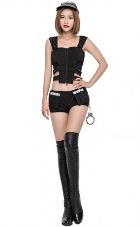 Halloween Sexy Cop Police Lady Woman Costume