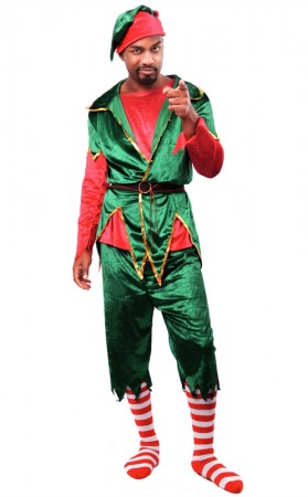 Christmas Long Sleeve Santa Men's Elf Costume