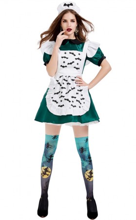 Halloween Magic Broom Evil Maid Costume