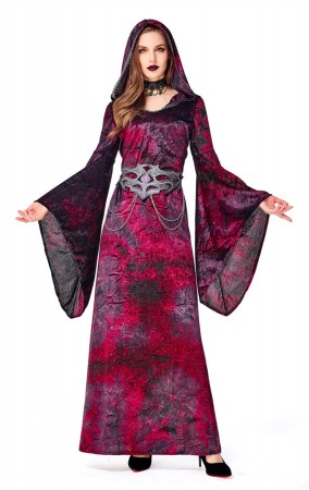 Halloween Costume Bell sleeve Witch Dress Up Maxi Dress