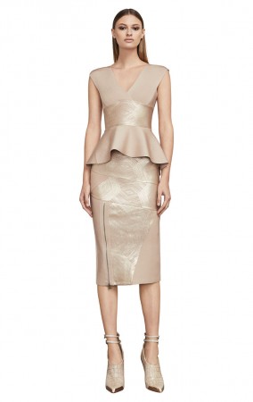 Herve Leger Metallic Two Piece Bandage Dress