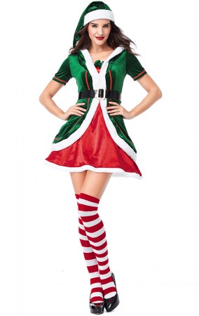 Christmas Elf Costume Woman Party Cosplay Sets 