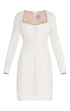 Herve Leger Valeria Multi-Texture Mesh Dress