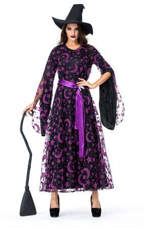 Purple Mesh Witch Adult Costume