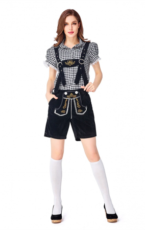 Bavarian Beer Suit Short Sleeve Suspender Suit