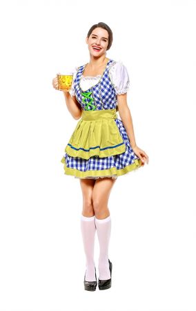 Oktoberfest Dirndl Dress Short Sleeve Mini Dress