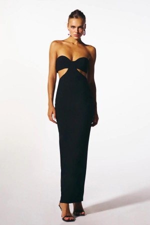 Strapless Wrap Long Party Evening Dress