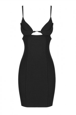 Black Sexy Simple Strap Body Dress