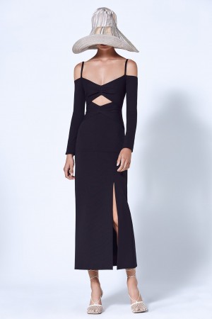 Sexy Off-The-Shoulder Cutout Bandage Long Dress