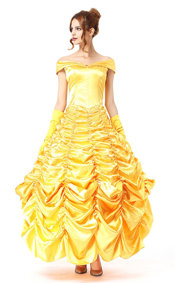 Halloween Fairy Princess Yellow Queen Dress