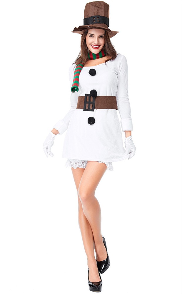 White christmas party top costume