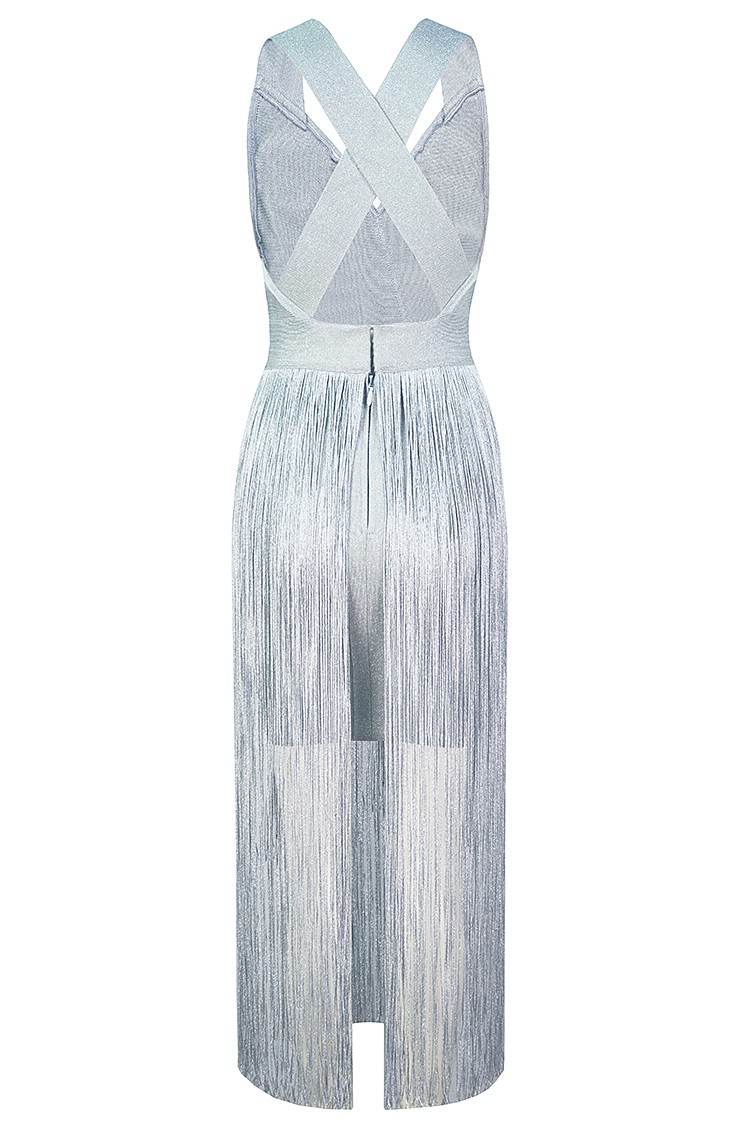 herve leger silver gown