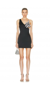 Black One-Shoulder Orchid Straps Dress