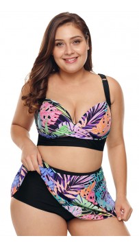 Printed Plus Size Sexy Bikini Split Swimsuit