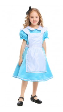 Halloween Alice In Wonderland Kids Maid Costumes