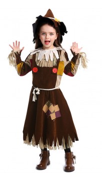 Halloween Children Cosplay Wizard Of Oz Cute Scarecrow Role-Playing Suit