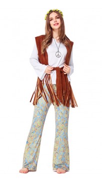 Retro Hawaiian Style Women Hip Hop Singer Performance Costume