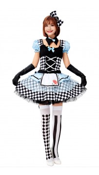 Halloween Alice In Wonderland Alarm Clock Maid Dress