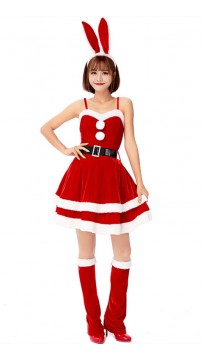 Red Bunny Ears Christmas Dress