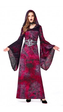 Halloween Costume Bell sleeve Witch Dress Up Maxi Dress