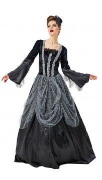 Halloween Costume Gorgeous Vampire Witch Black Court Dress