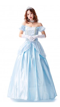 Halloween Party One-Shoulder Sky Blue Dress