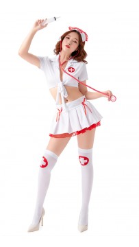 Aimerfeel-sexy Nurse Outfit With White Mini Skirt