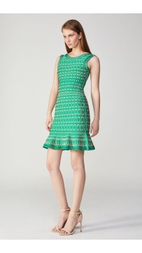 Herve Leger Bandage Dress O Neck A Line Green