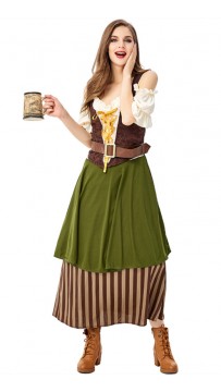 Oktoberfest New Women Bartenders Serving Beer Costume Masquerade Party Wear