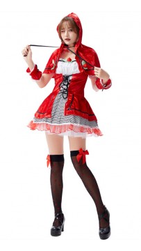 Halloween Womens Sexy Anime Fairy Tales Little Red Riding Hood Costume