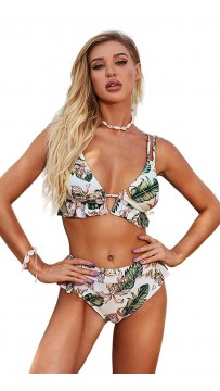 Summer Ruffled Halter Two-Piece Sexy Bikini