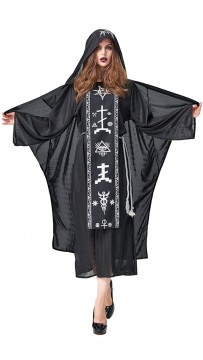 Halloween Black Magician Vampire Witch Costume