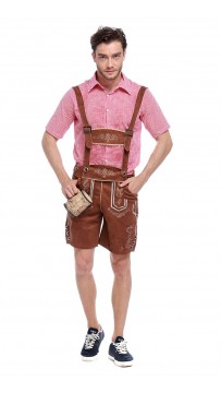 Men's Red Plaid Oktoberfest Party Bavarian Garment