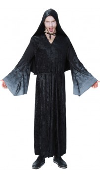 Halloween Cosplay Black Skeleton Wizard Costume
