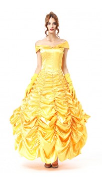 Halloween Fairy Princess Yellow Queen Dress