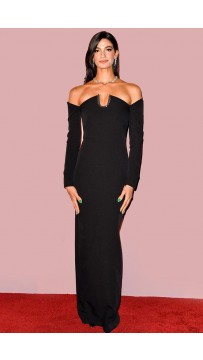 Black Off Shoulder Evening Bandage Gown