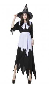 Halloween Costume Witch Dress Irregular Long Section